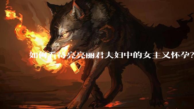 如何看待亮亮丽君夫妇中的女主又怀孕？